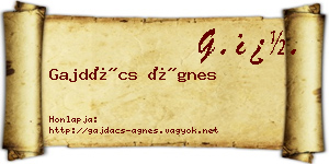 Gajdács Ágnes névjegykártya
